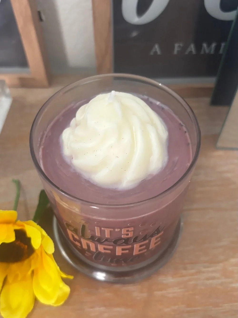 It's Always Coffee Time' homemade Decorative Candle - Scented Home Accent